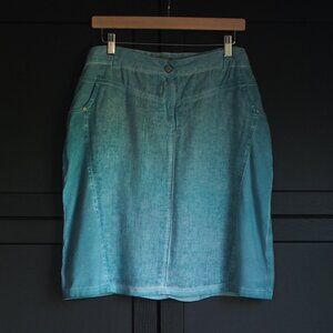 Dolcezza | Turquoise Linen Blend Skirt